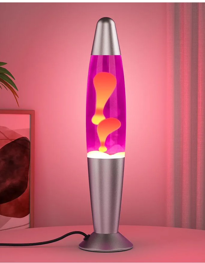 Pink LED Motion Lamp for Adults and Kids, Liquid Motion Lamps with Yellow Wax Flows, Nigh Light Lamp Home Office Room Decor Great Gift for Women and Girls