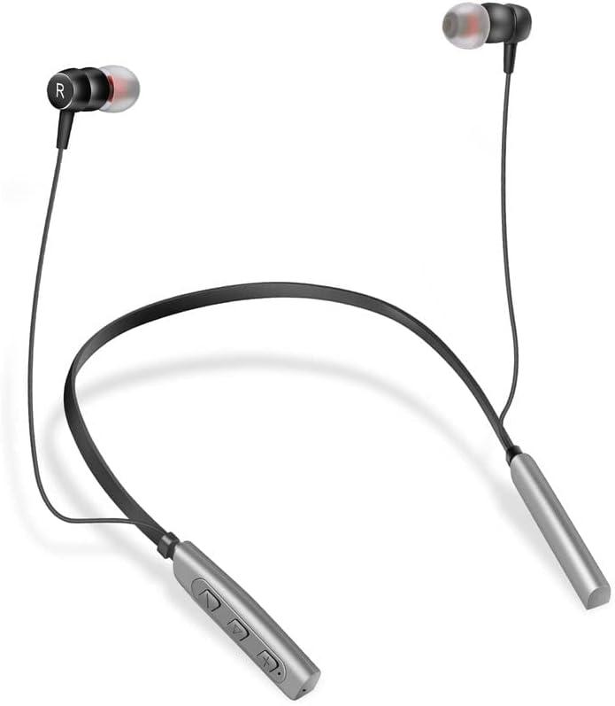Rechargeable Hearing Aids, Wireless Neckband Amplifier for Seniors and Adults Noise Canceling No Whistling 2 Modes with 5 Volumes Control (Silver Grey)