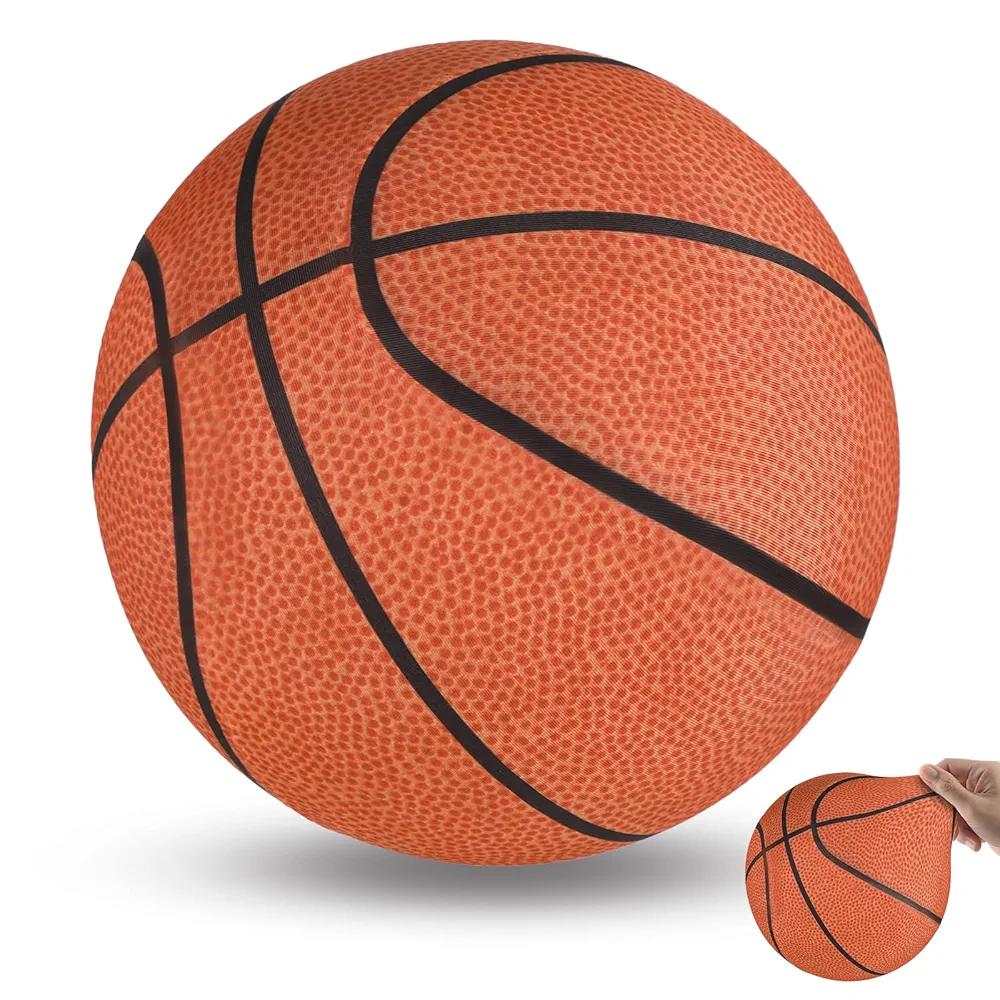Silent Basketball-Size 7 (29.5") Indoor Foam Basketball with Cover, Soundless Basketball for Quiet Dribbling and Indoor Training, Higher Bounce Noiseless Basketball for Basketball Lover Gifts