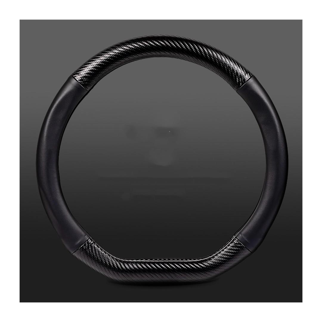 Car Steering Wheel Cover Set Car Steering Wheel Cover Carbon Fiber Leather Feel Comfortable D-Type Car Steering Wheel Accessories, 14,5in