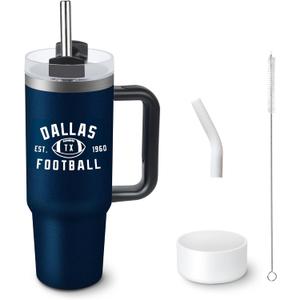 Tumblers 40oz Straight Skinny Car Cups Sports Travel Coffee Mug, Stainless Steel, Insulated,Classic Collection Gifts for Men Women Fans (Dallas C)