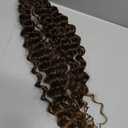 Feather Crochet Hair For Black Women, 18 Inch 180g Human Hair Blend Crochet Hair Deep Wave For Miracle Knots Crochet Braids Brown Hair Pre-Separated Invisible Curly Hair Extensions (T30, 100 Strands)