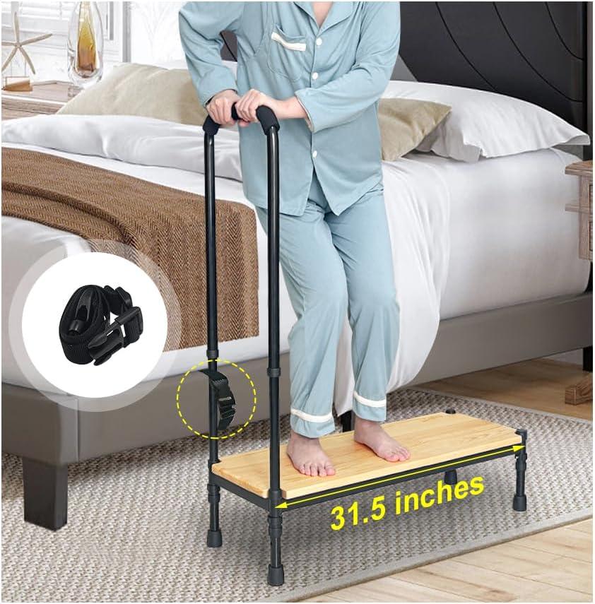 Medical Step Stool with Handle for Elderly Foot Stool Bed Steps for High Beds Adults Seniors Bedside Step Stool with Handrail Bed Stairs Bathtub Steps Platform Car Safety Handicap Step