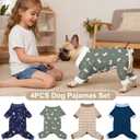 Bienbee Dog Pajamas, 4 Pack Dog Recovery Suit Shedding Suit Cute Soft Puppy Clothes Dogs Pjs Onesies Jammies Adjustable Breathable & Stretchy Clothes for Dogs Girl Boy Puppy-Medium