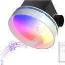 BSEED Bathroom Exhaust Fan with Bluetooth Speaker & Light, 230 CFM 1.5 Sone Bathroom Vet Fan, 7-Color RGB & 3CCT Adjustable Light & Nightlight, Music Sync, Easy Install, Remote Control, Round, White, 9.84" ×9.84"