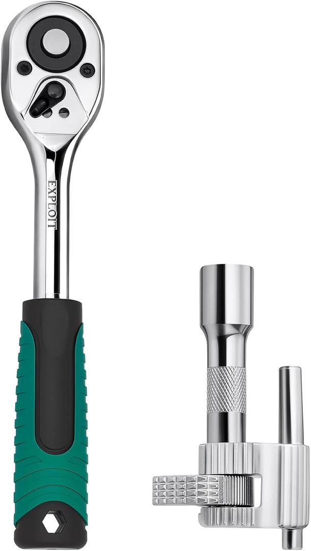 97258 3/8“ Tub Drain Removal Tool, Equipped With a 3/8" Ratchet Wrench, for Bathtub, Drains, Household Sewers, Bathroom Sink Drains, Kitchen Sink Drains, etc Plumbing Repairs ﻿