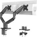 Dual Monitor Stand for 13 to 32 inch Screens, Gas Spring Monitor Arm with Swivel, Tilt, Rotation, Height Adjustable, Desk Mount with C-Clamp and Grommet Base, Each Arm Holds 4.4 to 19.8lbs Screen
