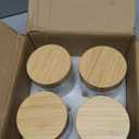 qiaomifeng 4 Pack 16oz Glass Jars with Bamboo Lids, Overnight Oats Containers with Airtight Lids, Storage Containers Wide Mouth Mason jars for Salad,Yogurt, Sugar, Snacks, Spices