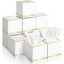 Fourluoo 10 Pack Facial Tissues Cube Boxes Face Box 600 Sheets 3 ply Soft Paper Square Tissues Bulk for Car Pocket Toilet Household Bedroom Family(White)