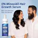 5% Minoxidil Hair Growth Serum for Men & Women with Biotin: Minoxidil for Men and Women, 5 Percent, Hair Regrowth Treatment, Extra Strength (6 FL OZ, Dropper 3pcs) (2 Ounce (Pack of 3))