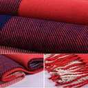 Wander Agio Women's Fashion Long Shawl Big Grid Winter Warm Lattice Large Scarf (Orange Red)