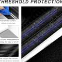 4PCS Car Door Sill Protector, Anti-Scratch Carbon Fiber Door Sill Protection Entry Edge Guard, Waterproof Scuff Threshold Strips Sticker Exterior Decor for Most Vehicles (Blue)