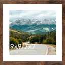 9x9 Picture Frame with 7x7 Mat Deep Brown, Display 7x7 with Mat or 9x9 Without Mat, Wood 9 by 9 Photo Frame, 9 x 9 Frame for Wall Hanging and Tabletop Display, Deep Brown