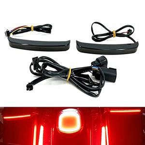 HCmotorku Motorcycle Saddlebag Tail Light Running Brake Sequential Turn Signal LED Lamp Fit for Harley Touring Street Gilde Road King Road Gilde Electra Glide Ultra Limited 2014-2024 (Smoke Lens)