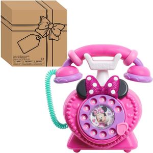 Disney Junior Minnie Mouse Ring Me Rotary Pretend Play Phone with Lights and Sounds, Kids Toys for Ages 3 Up by Just Play