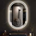 LED Mirror for Bathroom 24 x 36 Inch, Oval LED Bathroom Vanity Mirror with Lights, Anti-Fog, Dimmable, 3 Colors