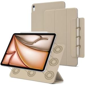 Dwopar for iPad Air 7/6/5/4 Magnetic Case, Slim Smart Folio for Air 5th/4th Generation 10.9 Inch 2022/2020 Model, Trifold Stand Case for iPad Air 11 inch M3/M2 2025/2024, Auto Sleep/Wake (Oat Coffee)