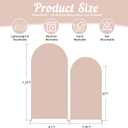 Nude Arch Backdrop Cover 2 Set - 7.2FT, 6FT Spandex Fitted Wedding Arch Stand Covers Round Top Chiara Arch Backdrop Stands Cover for Birthday Parties Banquet Photo Background Decoration
