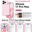GolbinBox Magnetic for iPhone 17 Pro Max Case, Compatible with MagSafe, [Full Camera Protection] [Screen Protector], Silicone Shockproof Phone Cover with Anti-Scratch Microfiber Lining, Chalk Pink