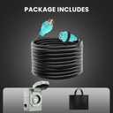 30 Amp Generator Cord 25FT and Pre-Drilled Power Inlet Box, Heavy Duty NEMA L14-30P/L14-30R Extension Cord, 125/250V 7500W Twist Lock Connector with Inlet Box for Generator to House, ETL Listed