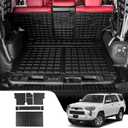 Cargo Mat Compatible with 2010-2024 Toyota 4Runner 5 Seat Trunk Mat Cargo Liner All Weather Back Seat Cover Protector 2023 4 Runner Accessories (Trunk Mat+Backrest Mats,Fit With Sliding Tray)