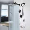 Premium 12.2" Rain Shower Head with Handheld Spray, Updated High Pressure Rainfall Shower Head with Handheld Combo, Large Rain Overhead Waterfall Showerheads | Anti-Clog Nozzles | Air-in Tech