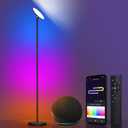 OUTON Smart Floor Lamp, 30W/3000LM Bright LED RGB Torchiere Floor Lamp, Works with Alexa Google Home, 16 Million DIY Colors, Music Sync, Standing lamp for Living Room, Bedroom, Gaming Room (Black)