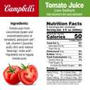 Campbell's Low Sodium 100% Tomato Juice, 64 fl oz Bottle (EXP 12/29/26)
