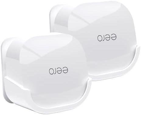 2Pack Wall Mount Holder for eero 6 Plus 6+ and eero 6 Router Mesh Wi-Fi System,Wall Mount Stand Bracket for eero 6 Plus and eero 6 tri-Band Mesh,Wall Bracket for eero 6+ Extender Router Wire Organizer