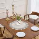 Natural Neutral Earth Tones Beige Floral Lace Round 23 placemats Doily Table Topper Dresser Scarf Place Mats (Set of 1, 23 Round)
