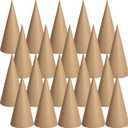 RunNico 20PCS Thick Christmas Paper Mache Cones, 5.9'' x 2.8'' Thick Cardboard Craft Cones, Open Bottom Cone for Christmas Tree Gnomes Decorations DIY Art Crafts