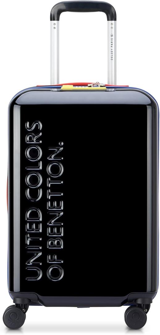 United Colors of Benetton United Hardside Luggage with Spinner Wheels, Black, Carry-On 19 Inch