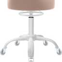 Rolling Stool Heavy Duty 400lb: Super Soft Seat Cushion,360 Swive,Height Adjustability,No Squeaky Noises,No Tip Over,New Upgraded stool Salon Stool Chair, Tattoo Facial Massage Spa Medical(Beige)