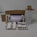 WELLIFE 350-Piece Silver Plastic Dinnerware Set - Disposable 10.25" Dinner Plates, 7.5" Dessert Plates, 9oz Silver Rim Cups & Cutlery for Weddings - 50 Guest Service - Elegant Disposable Silverware