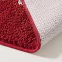 Red Merry Christmas Bath Mat for Bathroom Decorations 16W x 24L Winter Snowflake Cute Seasonal Xmas Bathroom Mat Non Slip Washable Microfiber Shaggy Absorbent Christmas Bath Rug