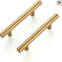 Ravinte 30 Pack | 5'' Cabinet Pulls Brushed Brass Stainless Steel Kitchen Drawer Pulls Cupboard Pulls Cabinet Handles 5”Length with 3” Hole Center
