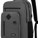 Backpack for Men and Women, Casual School Backpack Teen Boys and Girls Lightweight 15.6 Inch Laptop Bookbag with USB Charger for College Work Travel (Dark Gray)