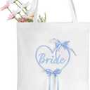 Etercycle Bride Tote Bag, Canvas Wedding Purse Handbags Bridal Shower Gifts For Bachelorette Party Bridesmaid Engagement