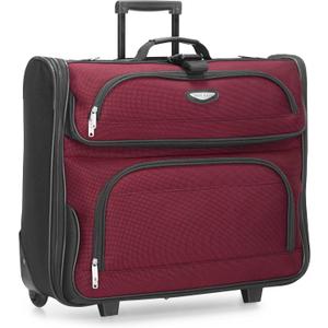 Travel Select Amsterdam Business Rolling Garment Bag, Softside Expandable Rolling 2-Wheeled Suit Carrier, Red, One Size