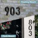 6" Floating Stainless Steel Address House Number, Modern Metal Anti-Rust House Numbers with Nail Kits for Door Garden Mailbox Decor Visibility Signage (2)