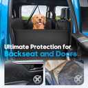 Floor Dog Hammock for Truck with Flip Up Seats, Crossbar Design Seat Cover for Back Seat Crew Cab, F150 Truck Pet Cover Back Seat (Dog Leash Included)