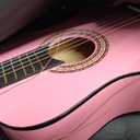 30in Beginner Acoustic Guitar Basic Starter Kit Tuner Bag Capo Strings Winders Strap Picks Student/Kids Guitar Pickguard with Gig Bag Pink