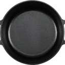 Amazon Basics Pre-Seasoned Cast Iron Mini Dutch Oven Pot with Lid and Dual Handles, Oven Safe, 2-Quart, Round, Black