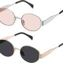 Retro Oval Sunglasses - Sunglasses for women,Fashion Sunglasses,Classic Shades UV400 Protection, 2 Pack Sunglasses
