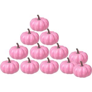 vensovo 3 Inch Small Pink Pumpkins for Decorating - 12PCS Mini Foam Decorative Pumpkins for Fall Decor, Paintable Artificial Pumpkins Perfect for Halloween Decor Thanksgiving Decor