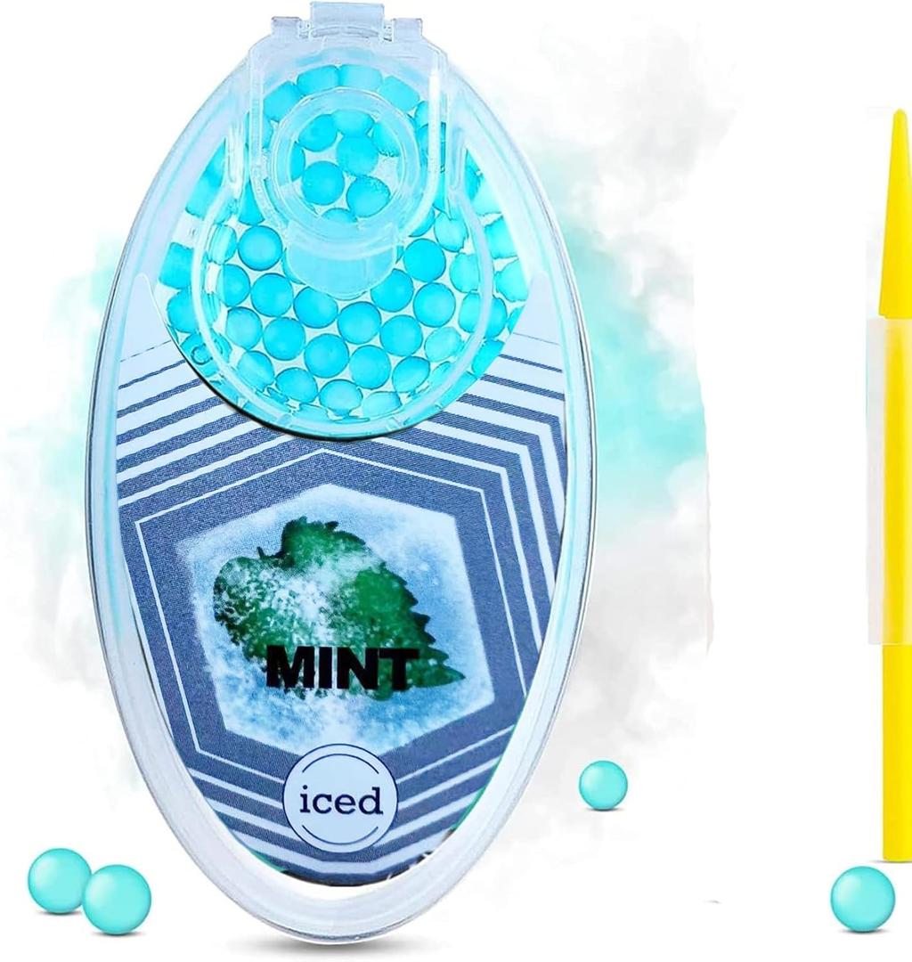 Mint-Infused Air Freshening Beads/Crush Balls -200 Pieces, Blue, for Face Masks and Filtered Spaces Great for Smell Proof Purses- 200 Minty Balls in a Bag (200)