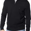 Nautica Men's Quarter-Zip Sweater (Large, True Black)