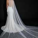 114inch Cathedral Wedding Veil Sparkle Long Glitter Bridal Veil 1 Tier Tulle Chapel Hair Accessories with Comb for Women and Bride, 114 Inches (290 cm) Long and 66 Inches (170 cm) Wide