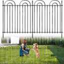 15 Panels No Dig Decorative Garden Fence, 24in(H) X 30ft(L) Tall Dog Fence Outdoor for Yard, Rustproof Metal Wire Garden Fencing Animal Barrier with Ground Stakes, Temporary Fencing for Patio Outdoor