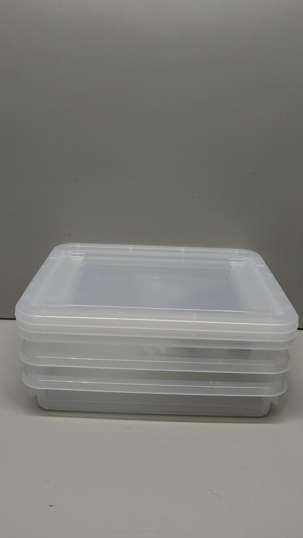 Citylife 3 PCS Plastic Storage Bins with Latching Lids Portable Project Case Clear File Box Stackable Storage Containers for Organizing A4 Paper, Photo, Document, Scrapbook
